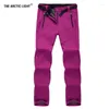 Pantaloni da sci Trekking Softshell termico Snowboard Campeggio Pattinaggio Pile impermeabile per donna Pantaloni da esterno
