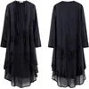 Women's Trench Coats Coat 2023 Spring And Autumn Fashion Front Cardigan Velvet Chiffon Hem