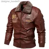 Pelliccia da uomo Pelliccia sintetica Autunno Inverno PU Giacca in pelle Uomo Cappotti bavero Colletto Cerniera Nero Motor Biker Moto Giacche in pelle ssh2enjs377 L230913