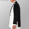 Mäns kostymer blazrar svarta vita män bröllop tuxedos set 2 stycken färg matchande smala fit outfits blazer slitage l230914