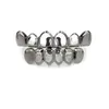 Gold Grillz Teeth Set High Quality Mens Hip Hop Jewelry Sier Black Hollow Grills Drop Delivery Dhbgn