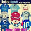 1987 1988 Napoli Retro Soccer Jerseys 87 88 Coppa Italia SSC Naples Maradona 10 Vintage Calcio Napoli kits Classique Vintage Napolitain Footba1986