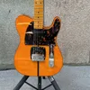 Solid Body TL Electric Guitar Mad Cat Flame Maple Top Orange Free Ship