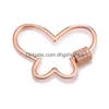 Sluitingen Haken Riversr Cz Micro Pave Schroef Wit Roze Geel Pistool Zwarte Vlindervorm Koperen Zirkoon Hanger Connectors Diy Sieraden Vinden Dh1Wu