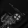 Men's T Shirts Film Student Projector Patent Shirt O-neck Cotton Short Sleeve