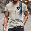 Men's T-skjortor Summer T-shirt 3D-tryckning Kort ärm Casual Top Outdoor Street Retro Plus Size Clothing Shi Shi