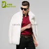 Men's Fur Faux Fur Men039s Jackets BHUNATI Mens Fur Coat White Stand Collar Long Sleeve Winter Men Faux Solid Loose Jacket Casual2110193L230914