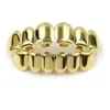 Grillz conjunto de dentes de alta qualidade masculino hip hop jóias real banhado a ouro grills entrega direta dh73m