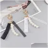 Korean spetsimitation Pearl Keychain Fashion Tassel Accessories Pendant Key Ring Women Ryggsäck Holder Drop Delivery