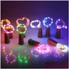 LED -strängar DIY Bottle String Lights Christmas 2m Sier Wire Fairy Lighting For Halloween Party Decor Drop Delivery Holiday Dhudo