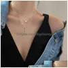 Anhänger Halsketten Vintage Mtilayer Kristall Halskette Frauen Gold Farbe Mond Stern Horn Crescent Choker Schmuck Drop Lieferung Anhänger Dhhvd