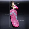 Nyckelringar Keychains Flip Flops Form Key Chain Pendant Tassel Car Keyring Bag Accessories Summer Beach Vacation Jewelry Gift Llaveros KXH204S01 X0914