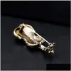 Pins Brooches Uni Musical Instruments Violin Maple Leaf For Women Enamel Coat Collar Brooch Drop Delivery Jewelry Dhiv3