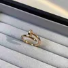 Pierścień Ring Designer Klucz paznokcie złoto Midi Steel stop Goldplated 925 srebrny projektant biżuterii obiecuje mężczyźni kobiety