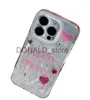 Cell Phone Cases New Girls' Heart Pink 3D Suitable for Phone Case IMD Shell Double Layer J230914