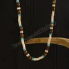 Multi Color Small Wood Beads Chains Necklace for Men Trendy Beaded Collar on Neck Accessories Short Choker 2023 Fashion Jewelry