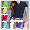 2023 M-XXL Women's Polos Shirt Big Horse crocodile camisa Solid Short Sleeve Summer Casual Camisas Polo womens good quality240v