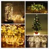 Cordas 5m 10m fio de prata de cobre USB LED luzes de corda à prova d'água iluminação de férias para decoração de festa de casamento de Natal de fadas