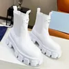 Hot Designer women Shoes Fashion British Boots Round Toe Martin Boots Patent leather Thick bottom Round Toes Perfect Official Quality