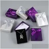 Jewelry Boxes Paper Ring With Bow Design For Earrings Packaging Case Valentines Day Gift Drop Delivery Packing Display Dh7Cn