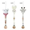 Pacifier Holders Clips# Animal Crochet Chain Nipples Holder for born Dummy Chains Soother Chew Teething Toy Cartoon Feeding Gift Dropship 230914