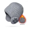 Berretti invernali caldi berretti lavorati a maglia in peluche per uomo donna moda neve cappello Skullies unisex protezione auricolare resistente al freddo per esterni berretti di lana