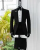 Herrenanzüge Blazer Neue Ankunft Männliche Anzüge Slim Fit 2 Stück Schal Revers Elegante Klassische Männer Hochzeitsanzüge Bräutigam (Blazer + Hosen) Kostüm Homme L230914