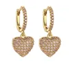 Boucles d'oreilles créoles HECHENG mode couleur argent coeur pour les femmes brillant mignon Brincos mariage bijoux fins