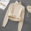 Men's Thermal Underwear Women's Sweaters Warm Thick Knitted Sweater Winter Thermal Underwear For Women Female Turtleneck Long Sleeve Pullover L230914