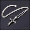 Collier croix en acier inoxydable pour hommes, pendentif en or, Jésus, mode Hip Hop, bijoux, livraison directe, Dh1Xf