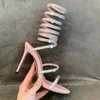 Yeni stiletto topuklar çapraz bant tasarımcı sandaletler için açıldı ayak parmağı gerçek deri kayma moda bayanlar seksi pompalar boyut 35-42 zarif seksi kadın topuklu elbise ayakkabıları