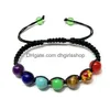 Kezciorski Mticolor Women Mężczyźni 6-10 mm naturalny kamień Bracelet Bracelets Błękitne turkusy plecione bransoletka Rozmiar Boguli Regulowany DHQD8