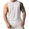 Herrtankstoppar Mens Pure Color Bodybuilding Gym Vest Male Sleeveless Fitness Running Sportwear Muscle