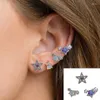 Studörhängen C9GF Punk Love Five Pointed Star Pierced Earring Ear Piercing Rostfritt stål Hjärtkulskruv Kroppsmycken