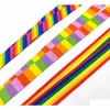 Ciondoli per cellulare Ciondoli all'ingrosso 20 Pz Arcobaleno Modello di colore Cartoon Mobile Cordino Portachiavi Carta d'identità Hang Rope Sling Neck Badge Pen Dh1Fj