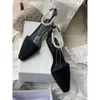 Toteme Designer Pearl Black Chaussures STRAP ANKLE POMMES SATINE FEMMES Italie 3,5 cm de haut Talon Européen Taille 35-40 Boîte d'origine