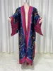 Bikini de maillots de bain pour femmes Sweet Lady Lady Pink Boho Print Self Belted Front Open Long Kimono Robe Bel