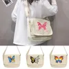 Alışveriş çantaları 2023 Canvas Messenger kadın omuz çantası öğrenci tarzı gündelik versiyon vahşi postacı kılıf satchels kelebek baskı organizatör