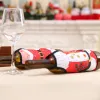 Röd vinflaska täcker ölflaskor champagne täcker julfest bordsdekor mini xmas festival förkläde jultomten presentförpackning dekorera 914