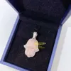 Passa il tester del diamante Iced Out Ciondolo a mano placcato in oro rosa e bianco da 3 pollici Pendenti in argento sterling 925 Vvs Moissanite Hamsa