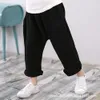 Kids Pants Boy Girl Summer Solid Color Linen Pleated Trousers Children Ankle-length Pants for Baby Boys Pants Casual Pants