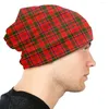 Bérets Rouge Moderne Tartan Plaid Bonnet Femme Rue Tricot Chapeau Pour Femmes Hommes Automne Hiver Chaud Mode Vichy Bonnets Casquettes