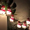Strings Christmas Fairy String Light Waterproof Up Snowman Renifer Święty Święty Święty Święta