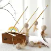 UPS Cat Toys Funny Stick Interactive Kitten Wood Wand Feather Bell Fish Rat Doll Catcher Teaser Training For Indoor Animal 911 JJ 9.14