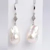 Boucles d'oreilles pendantes en forme de grande perle baroque, bijoux naturels faits à la main, cadeau pour maman/femme
