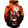 Män och kvinnor 3D -tryckt par kläder Halloween Clown Party Casual Clothing Wolf Fashion Sweatshirt Hoodies and Trousers tränar Suit002