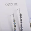 Orecchini pendenti ITSMOS Labradorite geometrica in argento 925 con cerchio a goccia verticale Gioielli eleganti per regalo da donna