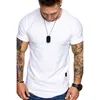 Costumes pour hommes A2324 Été Hommes Chemise à manches courtes Casual Col rond Mode Élastique Fit Funny Streetwear Solid Tshirt Hip Hop Tops S-XXL