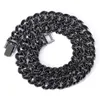 13MM Black Diamond CUBAN CHAIN Men's Alloy Iced Out Full Rhinstone Hip Hop Bling Chains299W