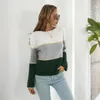 Women's Sweaters 2023 Fashion Gradient Striped Sweater For Women Color Matching European And American Knitwear Tops Y2k